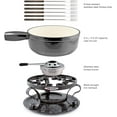 thumbnail image 2 of Swissmar Lugano 9 Piece Cast Iron Fondue Set, Metallic Black, 2 of 4
