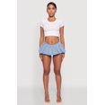 thumbnail image 2 of Women's Denim Pleated Micro Skirt with Shorts Lining, 2 of 6