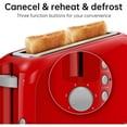 thumbnail image 5 of 2-Slice Slim Toaster, 6 Shade Settings with Cancel, Reheat & Defrost, 10" Long Slot, Auto Shut off, Removable Crumb Tray, Red, 5 of 8