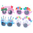thumbnail image 1 of Shisuyan 4PCS Birthday Party Glasses Props Plastic Glasses Decorative Props Creative Birthday Party Photo Props Cake Shaped Photo Accessories for Kids Decor Random Style, 1 of 8