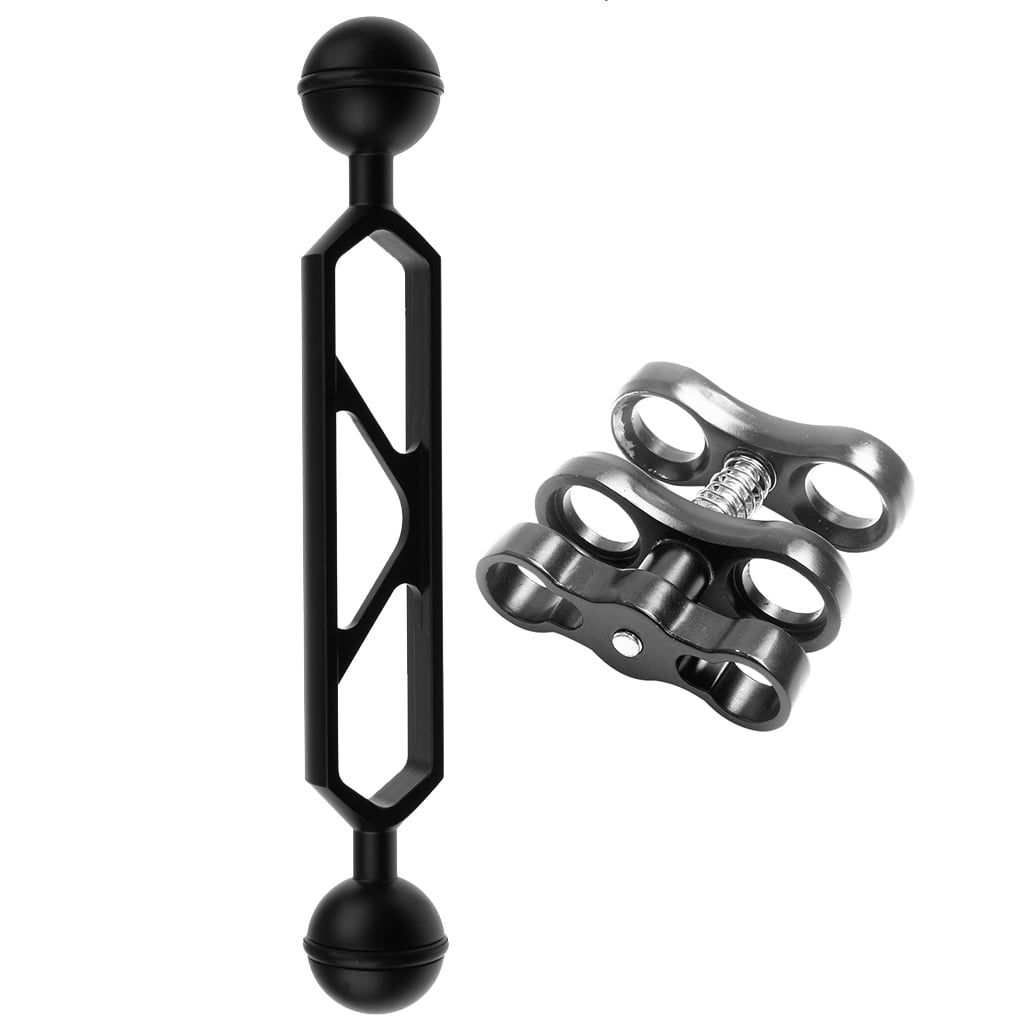 6" Durable Black Dual Joint Ball Arm Extension for Underwater Photography Diving