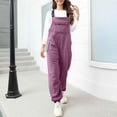 thumbnail image 5 of Loose-Fitting Fleece Overalls for Women Winter Casual Adjustable Warm Pockets, 5 of 9
