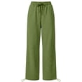 thumbnail image 4 of Drawstring Wide Leg Pants for Women Ghalytn Elastic Waist Sweatpants - Adjustable Hem Casual Jogger Trousers, 4 of 5
