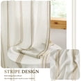 thumbnail image 4 of NICETOWN Taupe Striped Curtains for Kitchen, Linen Curtains Light Filtering Back Tab Farmhouse Rustic Drapes for Bedroom, 52"x63", 2 Panels, 4 of 8