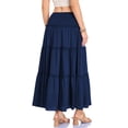 thumbnail image 6 of oqasdz Maxi Skirts for Women Casual Elegant High Waisted A Line Flowy Ruffles Solid Color Tiered Thin Breathable Formal Long Skirt, 6 of 7