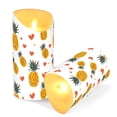 thumbnail image 3 of Pineapple Love Flameless Candles 2 PCS with Remote Realistic Moving Flame LED Tapered Pillar Set for Home Decor, 3 of 7