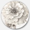 thumbnail image 1 of Designart 'Indigold Grey Peonies I' Geometric Metal Circle Wall Art, 1 of 3