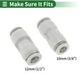 thumbnail image 4 of Unique Bargains Push to Connect Air Fittings 1/2"x3/8" Reducing Straight Air Line Quick Connector Plastic 10 Pcs White Silver Tone, 4 of 7
