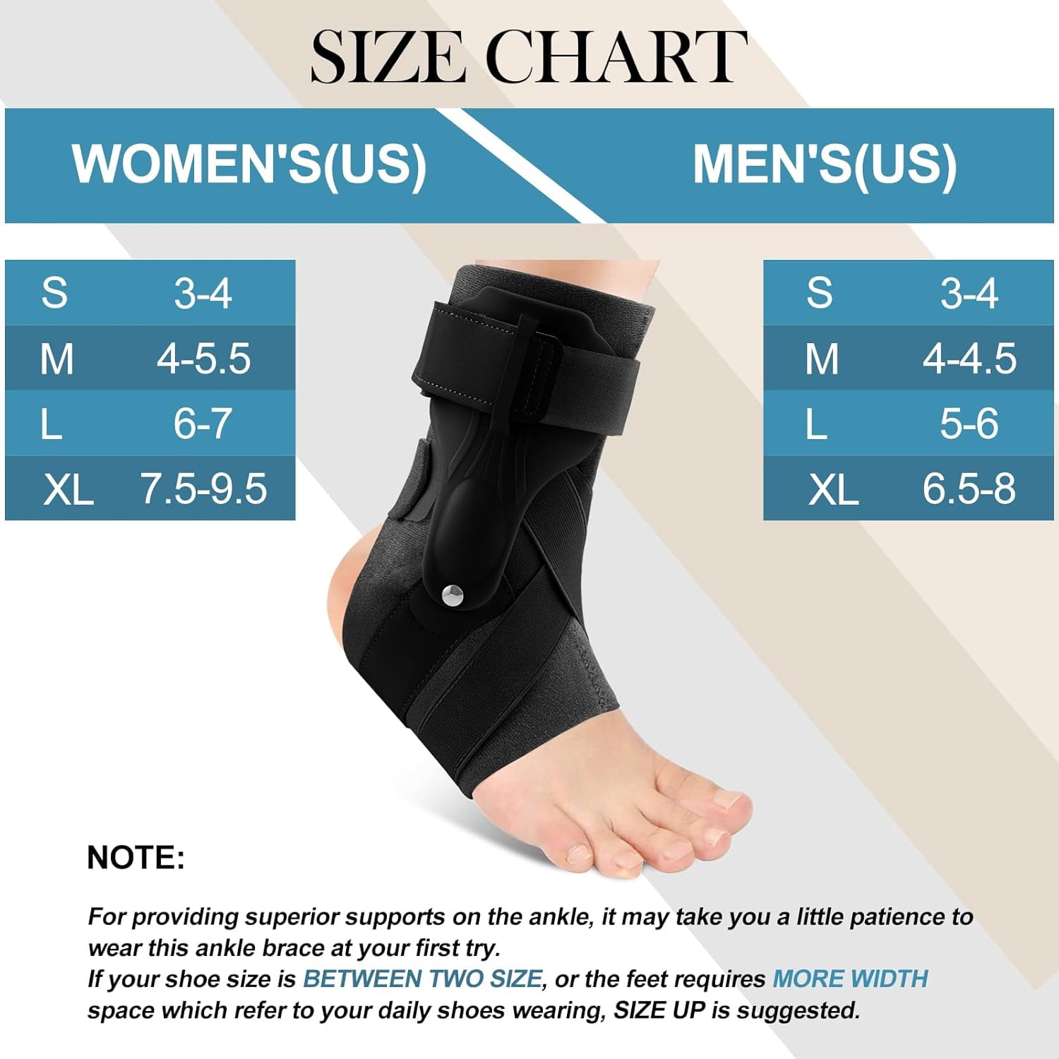 Ankle Support Brace for Ankle Sprains for Men Women, Sprained Brace for Basketball Soccer Volleyball-M
