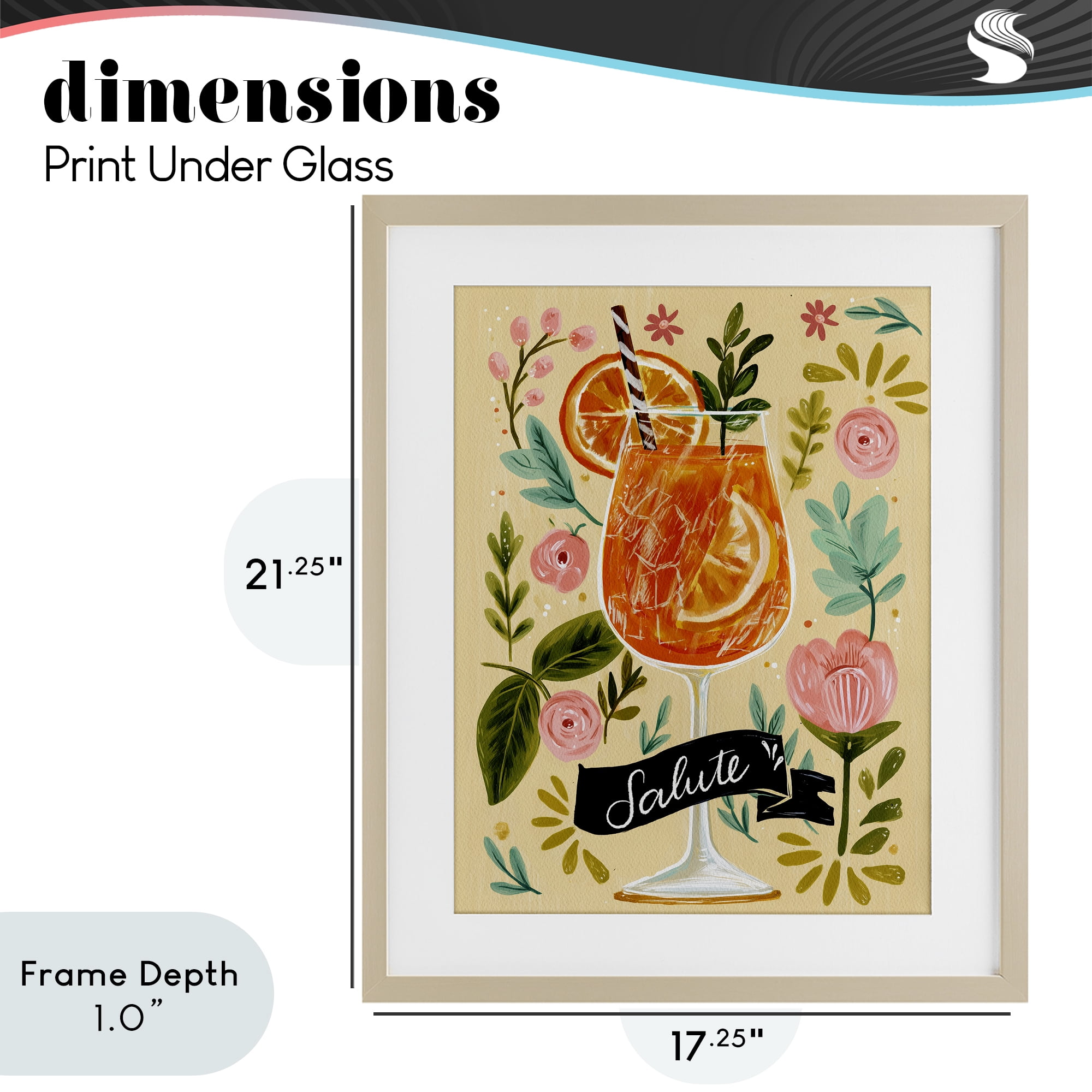 Stupell Industries Salute Citrus Cocktail Birch Framed Print Under Glass, design by Yen