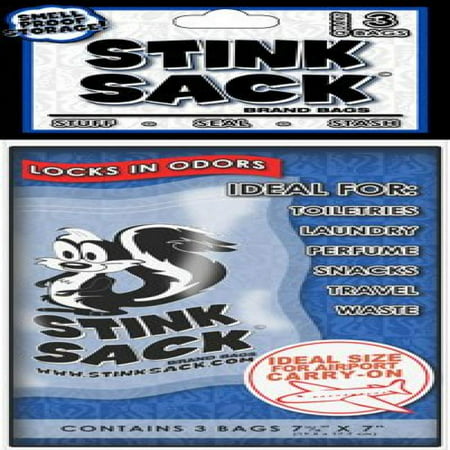 3pc Stink Sack Smell Proof Storage Bags - Black - 7.5
