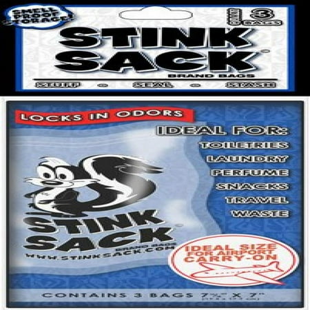 - 3pc Stink Sack Smell Proof Storage Bags - Black - 7.5