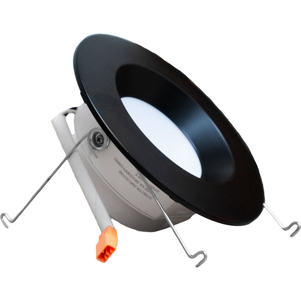 Multi Pack 5/6" Black Smooth Trim LED Recessed Downlight Retrofit