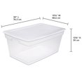 thumbnail image 2 of Sterilite 85 L Storage Box, Clear Plastic Storage Bin with Snap-on Lid, White, 2 of 7