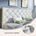 thumbnail image 2 of DreamCurship Twin Size Bed Frame, Twin Bed Frame with Headboard and Footboard, Modern Upholstered Bed Frame, Beige, 2 of 7