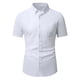 thumbnail image 1 of Blusa y camisa de manga corta con cuello vuelto para hombre, estilo informal de negocios, color liso, con solapa y botones, a la moda, de manga corta, 1 of 4