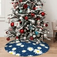 thumbnail image 5 of Picia Daisies Flowers Print Christmas Tree Skirt , Christmas Tree Skirt Ornaments for Merry Christmas Holiday Party Decorations Indoor Outdoor-30", 5 of 7