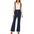 thumbnail image 2 of Allegra K Women's Zip Front Bell Bottoms Long Overalls Jumpsuit, 2 of 6