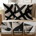 thumbnail image 3 of Black Beige Tan Khaki Pillow Covers 18x18 Inch Set of 2 Modern Abstract Graffiti Art Line Decorative Throw Pillows Minimalist Geometric Pillow Cases Home Decor for Sofa Couch Bedroom Outdoor, 3 of 6