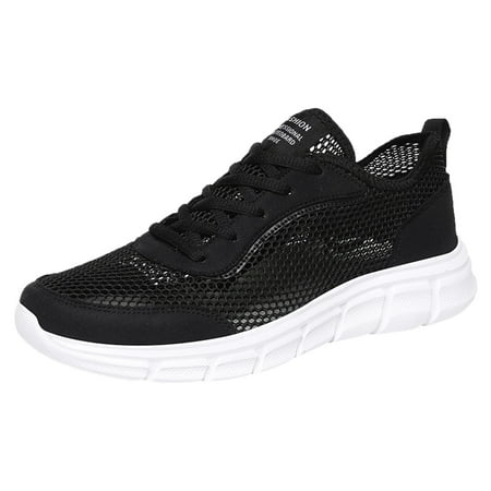 

YUHAOTIN Men s Fashion Sneakers Barefoot Shoes Men Fashion Spring and Summer Men Sports Shoes Flat Bottom Lightweight Fly Woven Mesh Hollow Design Breathable Comfortable Solid Color Lace Up