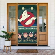 Ghostbusters Animated Door Cover Decorated Banner Tapestry Home Decoration Holiday Party Supplies Door Banner Porch Sign Banner 72.8 x 35.4 Inch