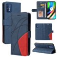 thumbnail image 1 of Case for Motorola Moto G9 Plus Leather Wallet Book Flip Folio Stand View Cover - Blue, 1 of 5