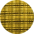 thumbnail image 1 of Ahgly Company Indoor Round Abstract Yellow Modern Area Rugs, 8' Round, 1 of 4