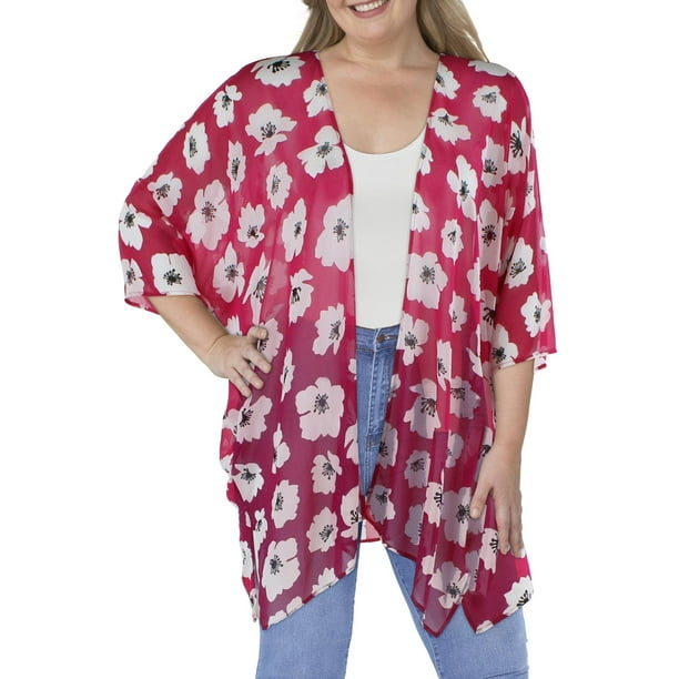 Anne Klein Womens Sheer Duster Kimono