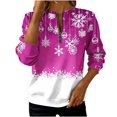 thumbnail image 2 of Christmas Sweatshirts for Women Xmas Christmas Tree Print Shirts 2025 Novelty Snowflake Print Holiday Tops Lightweight Long Sleeve 1/4 Zip Pullover, 2 of 5