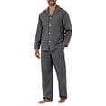 thumbnail image 5 of HAJWOH Mens Pajama Set, Soft Long Sleeve Pajamas Lightweight Button Up Sleepwear Lounge Pjs Set, 5 of 5