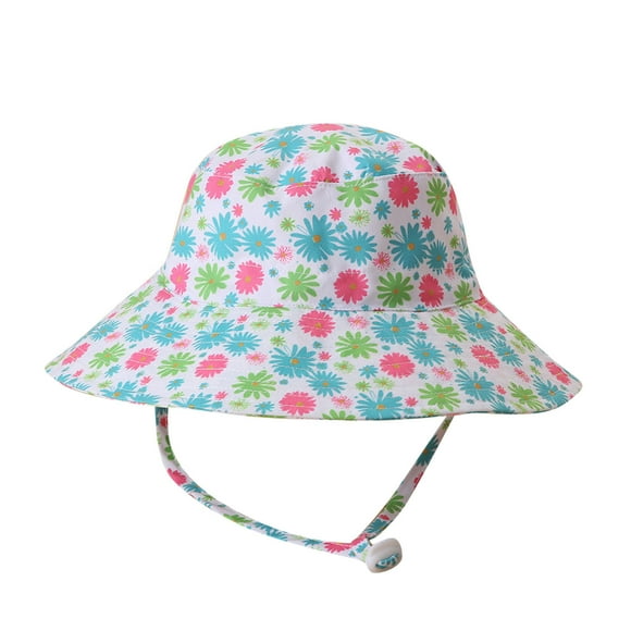 Pisexur Baby Sun Hat Waterproof Baby Sun Hat, Baby Girl Sun Hat Summer Beach Hats with UPF 50+ Toddler Infant with Wide Brim Strap Outdoor Bucket Hat