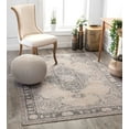thumbnail image 1 of Well Woven Mareva Machine Washable Beige Vintage Oriental Medallion Area Rug, 1 of 6