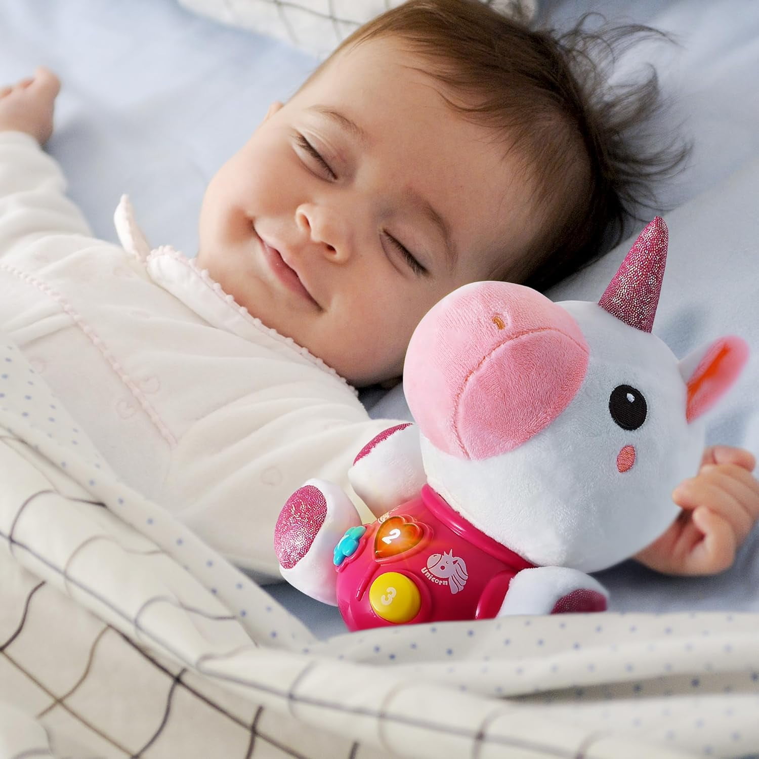 Baby Musical Toys, Newborn Girls Soft Plush Stuffed Animal, Infant Light Music Set, 1st Birthday Shower Gift Easter Basket Stuffer 0 1 3 6 9 12 18 Months 1 2 Year Old Toddler Boy