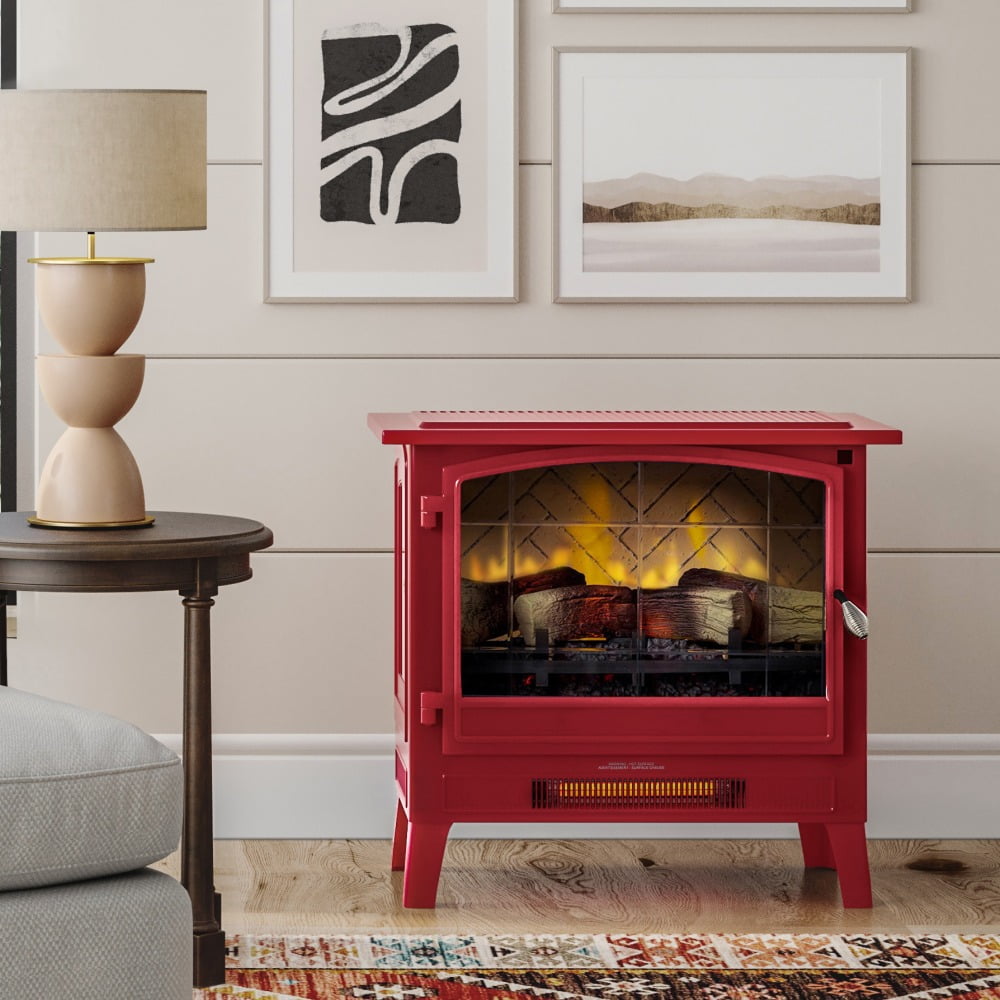 Country Living Infrared Freestanding Electric Fireplace Stove | Electric  Indoor Room Heater with Remote, Multiple Flame Colors in Deep Red -  Walmart.com