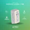 thumbnail image 4 of Cargador de Pared ACTECK ENERGON LUMINA CP515 7 Conectores + 2 USB + USB-C Blanco Acteck AC-936484, 4 of 6