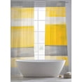 thumbnail image 5 of Abstract Yellow Gray Sheer Curtains 96 Inches Long 2 Panels Strip Geometric Light Filtering Semi Sheer Window Curtains Drapes for Bedroom Living Room 52"x96", 5 of 7