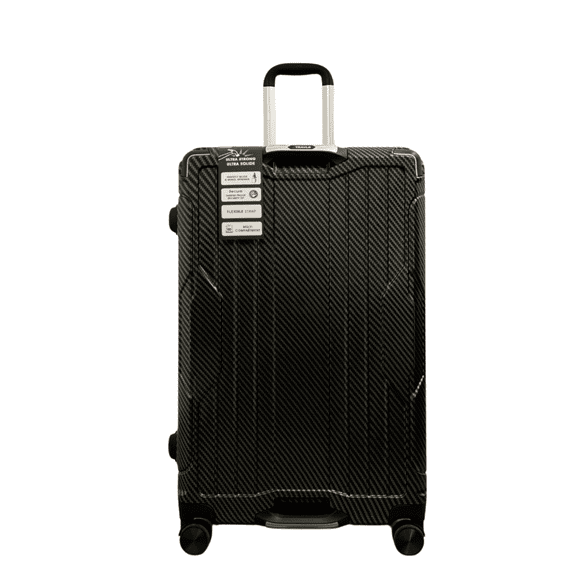 TRAVLR Valise Rigide Moyenne à Imprimé Texturé (25 Pouces) Extensible, Anti-Rayures, Huit Roues Silencieuses Roues et Cadenas TSA - Noir