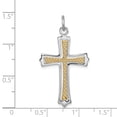 thumbnail image 2 of 925 Sterling Silver Rhodium-plated & -plated Cross (20x32mm) Pendant / Charm, 2 of 2