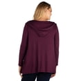 thumbnail image 3 of Plus Size Open Front Hooded Pocket Cardigan, 3 of 6