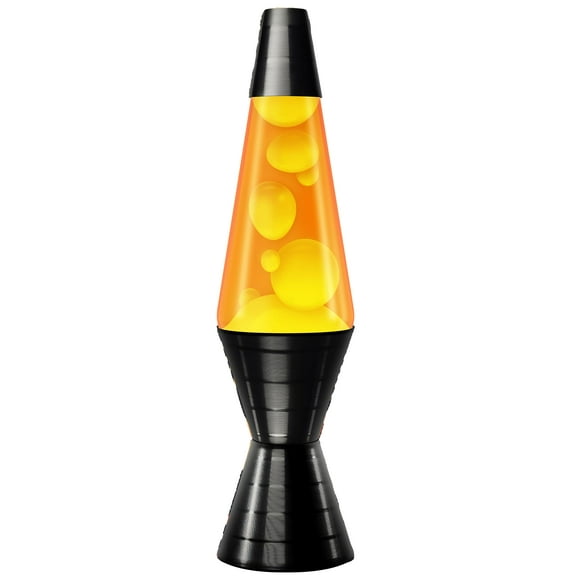 Lámpara Lava® - Base ranurada para discos de vinilo de 14,5'' - La luz de movimiento original - Cera amarilla y líquido naranja - Artículo n.º 2017