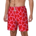 thumbnail image 2 of Balery Red Love Heart Mens Swim Trunks Swim Shorts for Men Quick Dry Inseam Beach Shorts with Compression Liner Pocket-3X-Large, 2 of 9