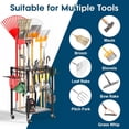 thumbnail image 5 of Heavy Duty Garden Tool Organizer with Lockable Wheels, Black Yard Storage for Shed, Garage, Lawn, Up to 50 Tools, 5 of 5