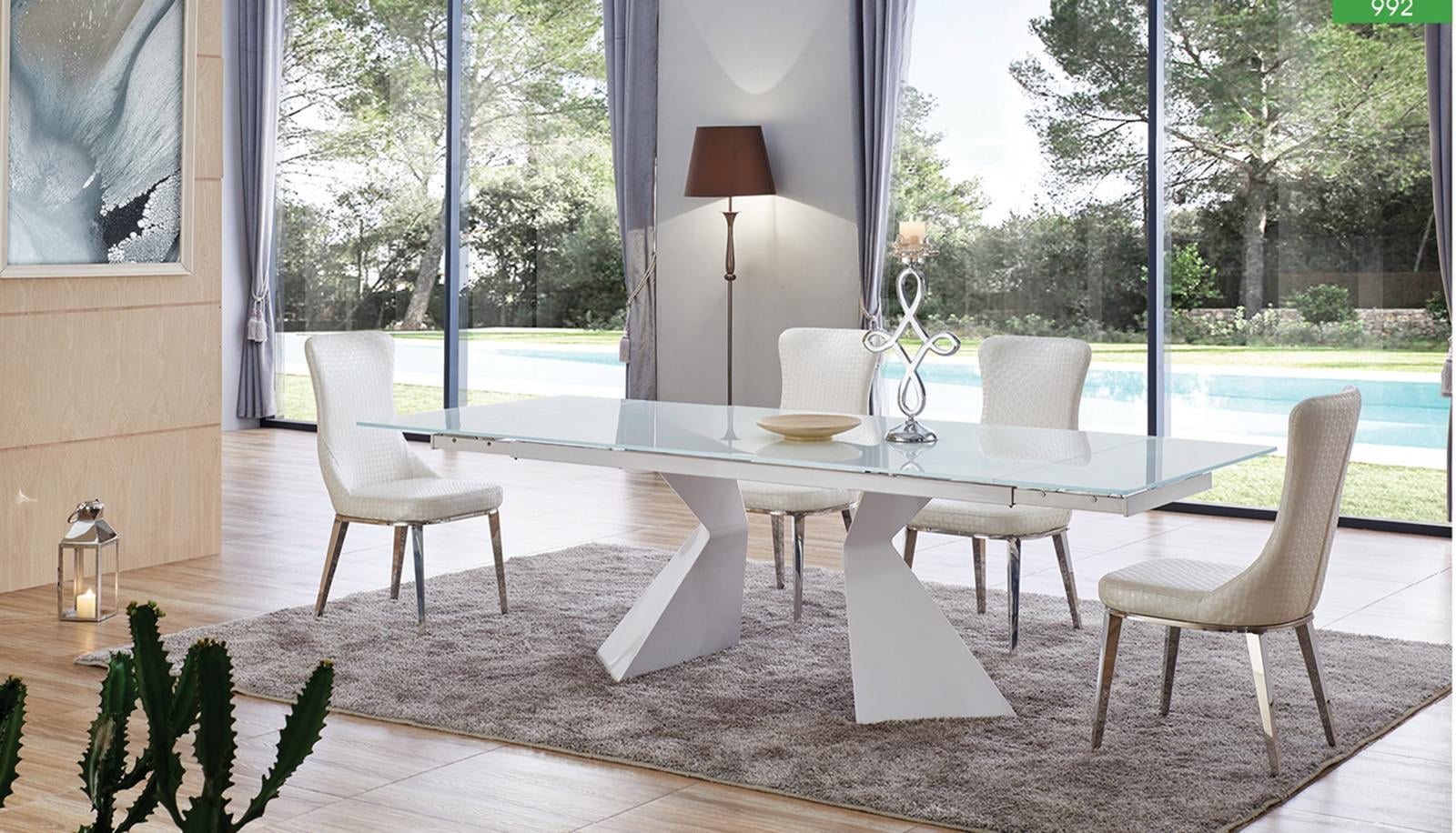 Esf 992 Dt 6138 Chair White Dining Room Set Style Collection Made In Italy 7pcs