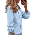 thumbnail image 2 of Women's Summer Short Sleeve V Neck Tops Shirts Blouses Crewneck Loose Fit Solid Color Soft Casual Business Work Office Vacation Outfits Fashion Essential Gift for Women | Sopatenor,Light Blue XL, 2 of 9