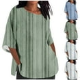 thumbnail image 1 of Ashirexll Chemises d'Été pour Femmes, Mode Décontractée pour Femmes, Chemise Ample Imprimée à Manches 3/4, 1 of 4