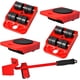 thumbnail image 1 of 5 piezas, herramienta para mover muebles, ruedas para muebles, mover muebles, almohadilla giratoria de 360 grados para juego de rodillos para mover muebles (rojo), 1 of 5
