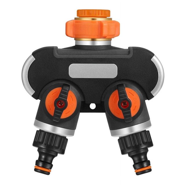 Distribuidor de riego de 2 vías, divisor de manguera de jardín, conector de manguera de jardín, flujo de agua ajustable, Ideal para grifo exterior