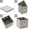 EZOWare [Set of 4] Foldable Fabric Storage Cube Bins with Cotton Rope