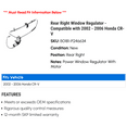 thumbnail image 2 of Rear Right Window Regulator - Compatible with 2002 - 2006 Honda CR-V 2003 2004 2005, 2 of 2
