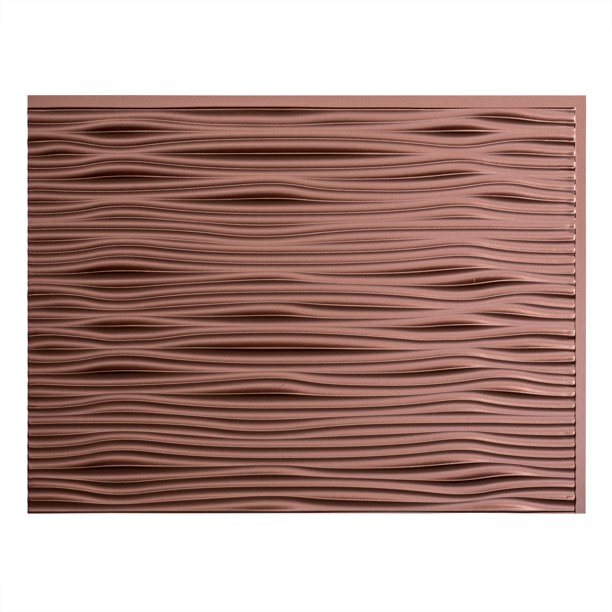 Fasade Easy Installation Waves Argent Copper Backsplash Panel For Kitchen And Bathrooms 18 Sq